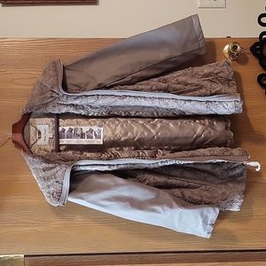 NWOT Dennis Basso Faux Leather/Fur  REVERSIBLE Coat